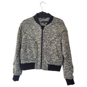 Rag & Bone Cream Tweed Bomber Jacket